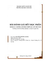 ĐẠI HỌC QUỐC GIA HÀ NỘITRƯỜNG ĐẠI HỌC GIÁO DỤCBÀI ĐÁNH GIÁ HẾT HỌC PHẦNMODULE 1: ĐƯỜNG LỐI PHÁT TRIỂN GD - ĐT VIỆT NAM