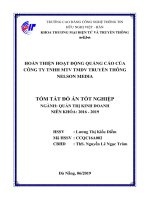 Tóm tắt Đồ án tốt nghiệp Quản trị kinh doanh: Hoàn thiện hoạt động quảng cáo của Công ty TNHH MTV TMDV truyền thông Nelson Media