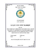 Hoàn thiện quy trình kiểm toán khoản mục chi phí bán hàng và chi phí quản lý doanh nghiệp trong kiểm toán báo cáo tài chính do công ty TNHH kiểm toán CPA VIETNAM thực hiện luận văn tốt nghiệp  chuyên ngành kiểm toán 