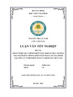 Hoàn thiện quy trình kiểm toán khoản mục nợ phải trả người bán trong kiểm toán báo cáo tài chính do công ty TNHH kiểm toán và định giá việt nam luận văn tốt nghiệp  chuyên ngành kiểm toán 