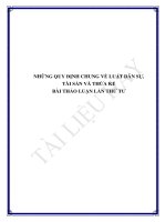 Bài Tập Thảo Luận Luật Dân Sự Lần 4 (Những Quy Định Chung Tài Sản, Thừa Kế) Nhóm