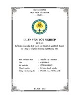 Kế toán cung cấp dịch vụ và xác định kết quả kinh doanh tại công ty cổ phần thương mại hương việt luận văn tốt nghiệp; chuyên ngành kế toán doanh nghiệp 