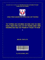Tư tưởng hồ chí minh về dân chủ và việc thực hiện dân chủ cơ sở trong sinh viên trường đại học sư phạm kỹ thuật tp  hồ chí minh 