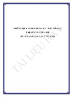 Bài Tập Thảo Luận Luật Dân Sự Lần 5 (Những Quy Định Chung Tài Sản, Thừa Kế)