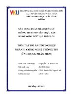 Tóm tắt Đồ án tốt nghiệp Công nghệ thông tin: Xây dựng phần mềm quản lý thông tin sinh viên thực tập bằng ngôn ngữ lập trình C#