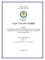 Hoàn thiện quy trình kiểm toán khoản mục tài sản cố định trong kiểm toán báo cáo tài chính do công ty TNHH PKF việt nam thực hiện luận văn tốt nghiệp  chuyên ngành kiểm toán 