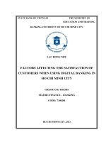 Factors affecting customer satisfaction when using digital banking in ho chi minh city 