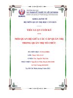 TIỂU LUẬN QUẢN TRỊ HỌC CĂN BẢN MỐI QUAN HỆ GIỮA CÁC CẤP QUẢN TRỊ TRONG QUẢN TRỊ TỔ CHỨC