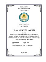 Hoàn thiện quy trình kiểm toán khoản mục doanh thu bán hàng và cung cấp dịch vụ trong kiểm toán báo cáo tài chính do công ty TNHH an việt   chi nhánh hà nội thực hiện luận văn tốt nghiệp  chuyên ngành kiểm toán 