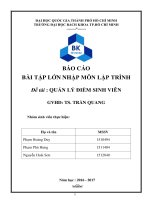 Báo cáo bài tập lớn nhập môn lập trình đề tài quản lý điểm sinh viên