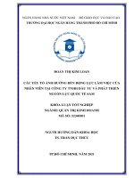 Các yếu tố ảnh hưởng đến động lực làm việc của nhân viên tại công ty TNHH đầu tư và phát triển quốc tế sam 