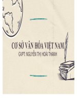 TIỂU LUẬN CƠ SỞ VĂN HÓA VIỆT NAM