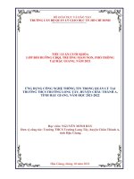 ỨNG DỤNG CÔNG NGHỆ THÔNG TIN TRONG QUẢN lý tại TRƯỜNG THCS TRƯỜNG LONG tây, HUYỆN CHÂU THÀNH a, TỈNH hậu GIANG, năm học 2021 2022 