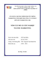 Tóm tắt Đồ án tốt nghiệp Marketing: Xây dựng chương trình truyền thông marketing tích hợp cho Công Ty Cổ Phần Liên Kết Maketing CBG