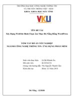 Tóm tắt Đồ án tốt nghiệp Công nghệ thông tin: Xây dựng website bình chọn ẩm thực Đà Nẵng bằng wordpress