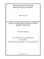CÁC yếu tố ẢNH HƯỞNG đến sự gắn bó CÔNG VIỆC của CÔNG NHÂN tại CÔNG TY TNHH BOHSING VĨNH LONG 