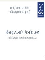 Văn hóa các nước MYANMAR, THÁI LAN