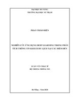 Nghiên cứu ứng dụng Deep Learning trong phân tích thông tin khách du lịch tại các điểm đến