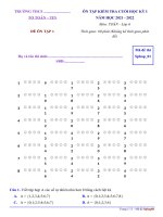 Đề kiểm tra kì 1 toán 6, sách cánh diều 