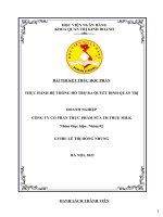 THỰC HÀNH HỆ THỐNG HỖ TRỢ RA QUYẾT ĐỊNH QUẢN TRỊ DOANH NGHIỆP CÔNG TY CỔ PHẦN THỰC PHẨM SỮA TH TRUE MILK