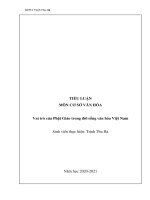 Tiểu luận môn Cơ sở văn hóa, vai trò của Phật Giáo trong đời sống văn hóa Việt Nam