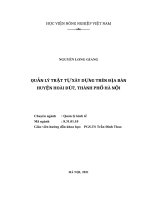 QUẢN LÝ TRẬT TỰ XÂY DỰNG TRÊN ĐỊA BÀN HUYỆN HOÀI ĐỨC, THÀNH PHỐ HÀ NỘI