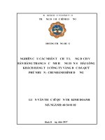 NGHIÊN cứu các NHÂN tố CHẤT LƯỢNG DỊCH vụ bán HÀNG TRANG sức ẢNH HƯỞNG đến sự hài LÒNG KHÁCH HÀNG tại CÔNG TY VÀNG bạc đá QUÝ PHÚ NHUẬN   CHI NHÁNH BÌNH DƯƠNG 
