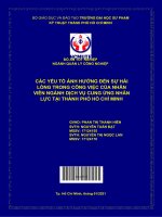 (Đồ án tốt nghiệp) các yếu tố ẢNH HƯỞNG đến sự hài LÒNG TRONG CÔNG VIỆC của NHÂN VIÊN NGÀNH DỊCH vụ CUNG ỨNG NHÂN lực tại THÀNH PHỐ hồ CHÍ MINH 