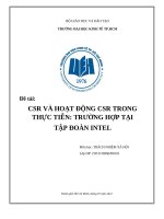 TIỂU LUẬN CSR VÀ HOẠT ĐỘNG CSR TRONG TRƯỜNG HỢP TẠI TẬP ĐOÀN INTEL