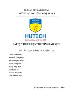 BÀI tập TIỂU LUẬN THƯ tín GIAO DỊCH  đề tài  bán HÀNG và CHIÊU THỊ 