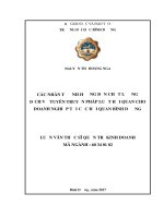 CÁC NHÂN tố ẢNH HƯỞNG đến CHẤT LƯỢNG DỊCH vụ TUYÊN TRUYỀN PHÁP LUẬT hải QUAN CHO DOANH NGHIỆP tại cục hải QUAN BÌNH DƯƠNG 