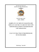 NGHIÊN cứu các NHÂN tố ẢNH HƯỞNG đến ĐỘNG lực làm VIỆC của đội NGŨ NHÂN VIÊN KINH DOANH tại TRUNG tâm KINH DOANH VNPT BÌNH DƯƠNG 
