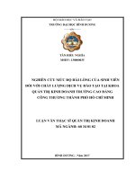 NGHIÊN cứu mức độ hài LÒNG của SINH VIÊN đối với CHẤT LƯỢNG DỊCH vụ đào tạo tại KHOA QUẢN TRỊ KINH DOANH TRƯỜNG CAO ĐẲNG CÔNG THƯƠNG THÀNH PHỐ hồ CHÍ MINH 