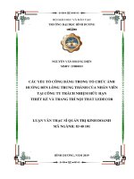CÁC yếu tố CÔNG BẰNG TRONG tổ CHỨC ẢNH HƯỞNG đến LÒNG TRUNG THÀNH của NHÂN VIÊN với tổ CHỨC tại CÔNG TY TRÁCH NHIỆM hữu hạn THIẾT kế và TRANG TRÍ nội THẤT LEDECOR 