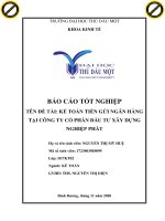 Kế toán tiền gửi ngân hàng tại công ty cổ phần đầu tư xây dựng nghiệp phát  