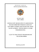 ĐÁNH GIÁ mức độ hài LÒNG của KHÁCH HÀNG DOANH NGHIỆP đối với DỊCH vụ ĐĂNG ký GIẤY PHÉP LAO ĐỘNG CHO NGƯỜI nước NGOÀI tại sở LAO ĐỘNG   THƯƠNG BINH và xã hội TỈNH BÌNH DƯƠNG 