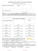 Đề thi giữa kì vật lí đại cương 2 HUST