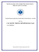 CÁC BƯỚC TRONG MÔ HÌNH ĐÀO TẠO NGUỒN NHÂN LỰC KHÁCH SẠN