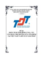 PHÂN TÍCH TÌNH HÌNH CUNG, CẦU, CÂN BẰNG THỊ TRƯỜNG SỮA VINAMILK TẠI VIỆT NAM VÀ ĐỀ XUẤT GIẢI PHÁP