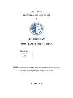 Phân tích các phương pháp tác động tâm lý đến bị can trong hoạt động hỏi cung thông qua những vụ án cụ thể (bài 9.5 điểm)