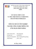 Tóm tắt Đồ án tốt nghiệp Công nghệ thông tin: Xây dựng chiến lược và thực hiện digital marketing cho Mỹ phẩm THORAKAO