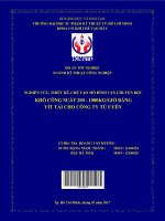 (Đồ án tốt nghiệp) nghiên cứu, thiết kế, chế tạo mô hình vận chuyển bột khô công suất 200   1000kg giờ bằng vít tải cho công ty tú uyên 