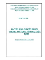 Luận án tiến sĩ luật học quyền của người bị hại trong tố tụng hình sự việt nam 