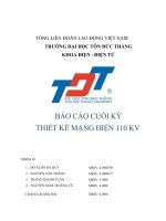 BẢO cảo CUỐI kỳ THIẾT kế MẠNG điện 110 KV 