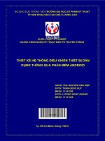 (Đồ án tốt nghiệp) thiết kế hệ thống điều khiển thiết bị dân dụng thông qua phần mềm android 