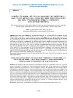 Nghiên cứu, đánh giá và lựa chọn thiết kế mô hình sấy rau củ quả bằng năng lượng mặt trời theo công nghệ sấy hiệu ứng nhà kính đối lưu cưỡng bức có cấp nhiệt bổ sung