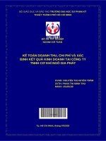 (Đồ án tốt nghiệp) kế toán doanh thu, chi phí và xác định kết quả kinh doanh tại công ty TNHH cơ khí ngô gia phát 