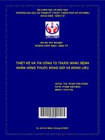 (Đồ án tốt nghiệp) thiết kế và thi công tủ thuốc nhắc bệnh nhân uống thuốc đúng giờ và đúng liều 