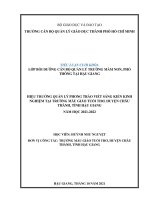 HIỆU TRƯỞNG QUẢN lý PHONG TRÀO VIẾT SÁNG KIẾN KINH NGHIỆM tại TRƯỜNG mẫu GIÁO TUỔI THƠ, HUYỆN CHÂU THÀNH, TỈNH hậu GIANG năm học 2021 2022 