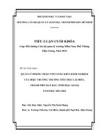 QUẢN lý PHONG TRÀO VIẾT SÁNG KIẾN KINH NGHIỆM của HIỆU TRƯỞNG TRƯỜNG TIỂU học lái HIẾU, THÀNH PHỐ NGÃ bảy, TỈNH hậu GIANG năm học 2021 2022 